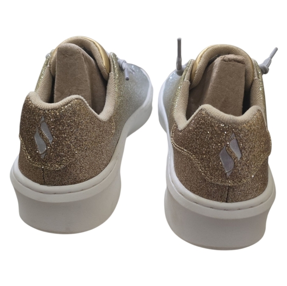 New Skechers x Jane Glitter Court Break Sneakers Enchanted Glitz 10 Gold Silver - Picture 8 of 11
